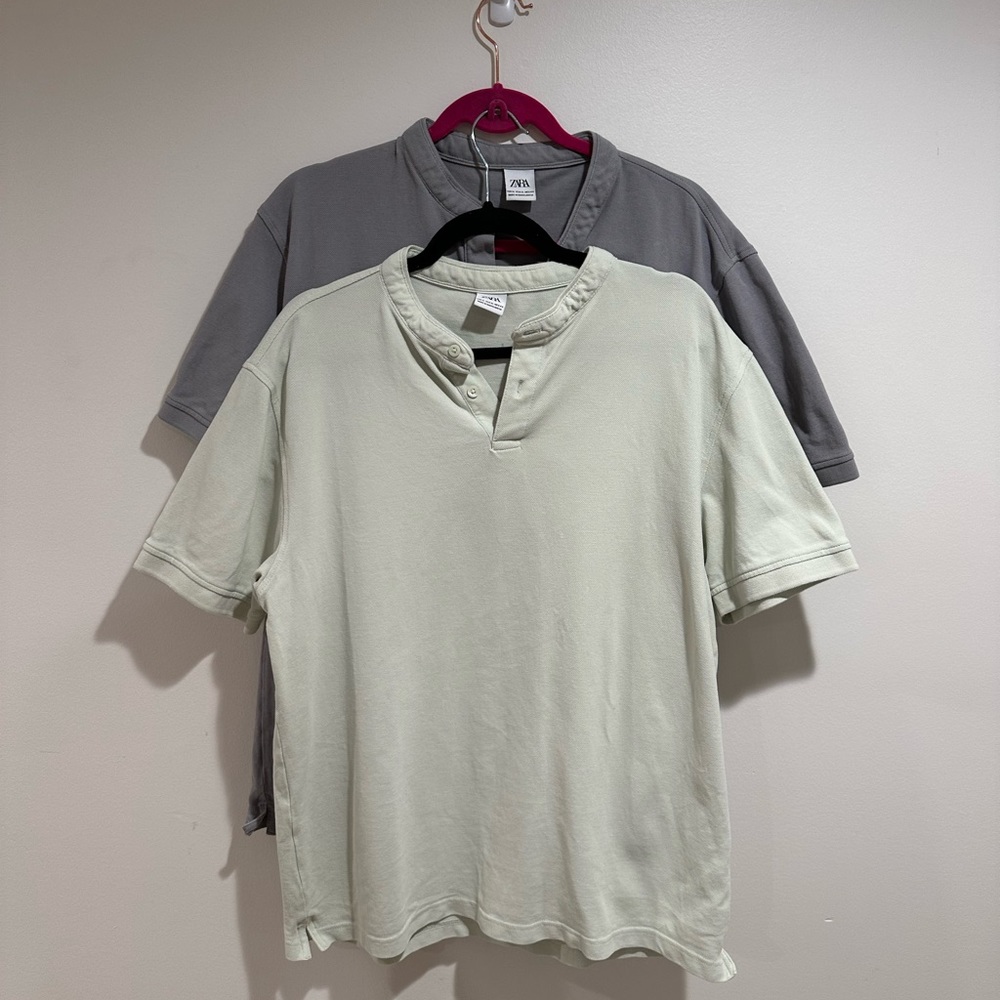Men’s Zara Two-Button Short Sleeve Shirt — Bundle of 2 — Size XL